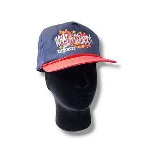 Vintage Smirnoff What A Country! Embroidered Rope Trucker Snapback Hat Cap